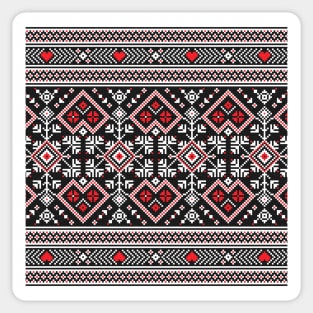 Ethnic Slavic pixel carpet texture #7 Sticker